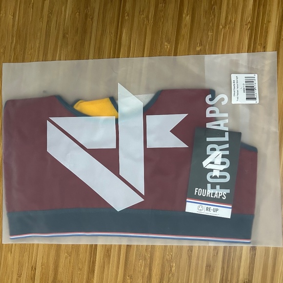 NWT FOURLAPS CIRCUIT SPORTS BRA PINOT/RADIANT YELLOW/MOONLIGHT - Picture 3 of 3